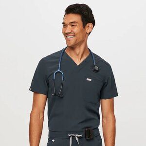 FIGS Men's Slim Leon Three-Pocket Scrub Top Dark Harbor XL